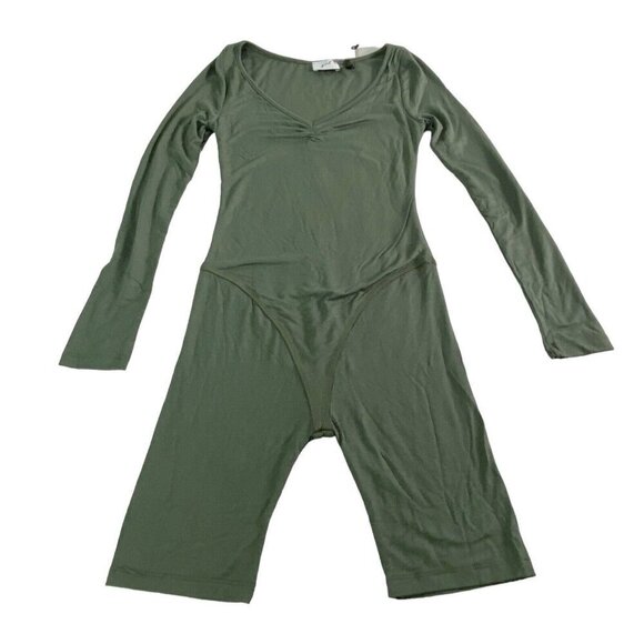 GEEL Ghauri One Piece Romper Bike Short Long Sleeves Soft Base NWT Green M 27-10 - Picture 2 of 13